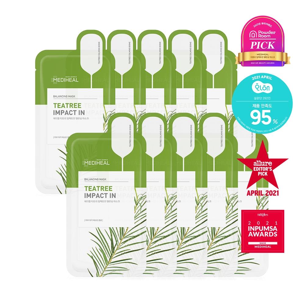 Mediheal Tea Tree Impact In balancIng Mask 10 Sheets Collagen Impact Inn 10 sheets