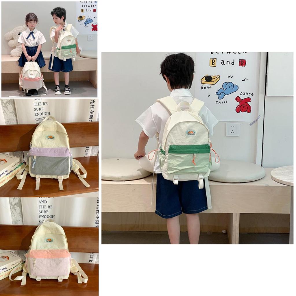 Childrens School Bag Featuring Durable Nylon And Fun Color Blocks For Toddler Use