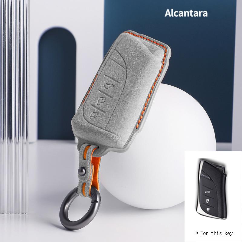 New Suede Key Case Car Key Cover Shell For For Lexus ES NX GS RX UX250 UX260 ES350 LC500 3/4 Button Remote Key Holder Keychain