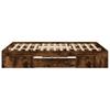 Bed Frame without Mattress Smoked Oak Finish 120 x 190 cm Engineered Wood