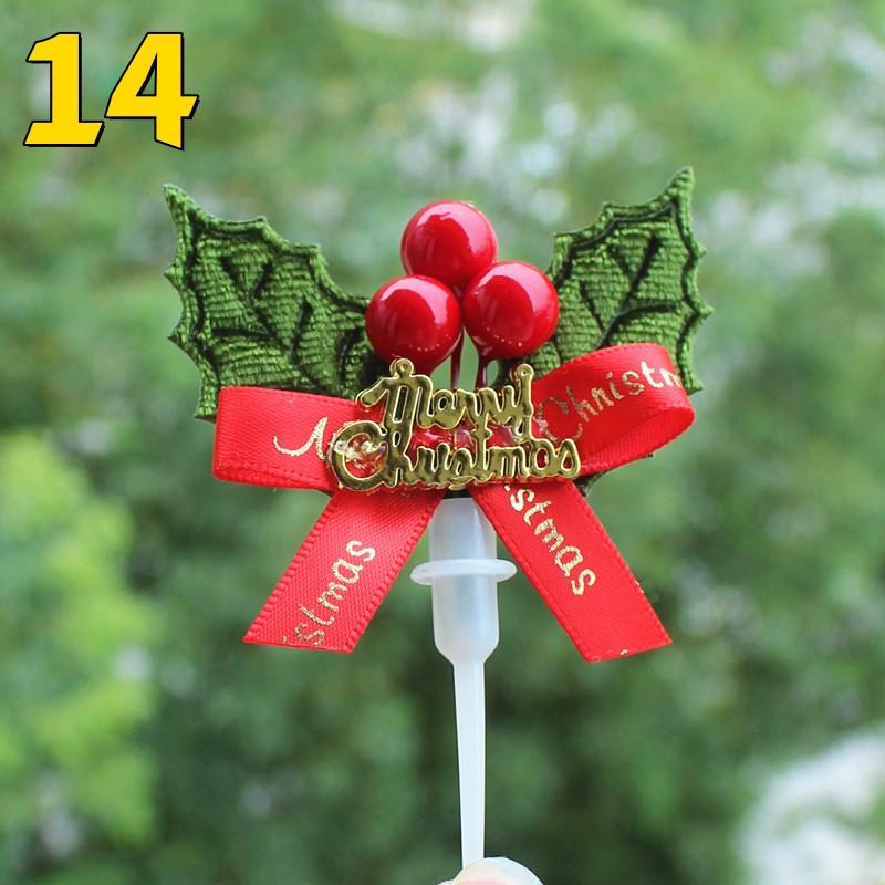 10PCS Merry Christmas Cake Toppers Cartoon Xmas Tree Cake Decor Snowman Happy New Year Cupcake Toppers Decor For Party Wholesale