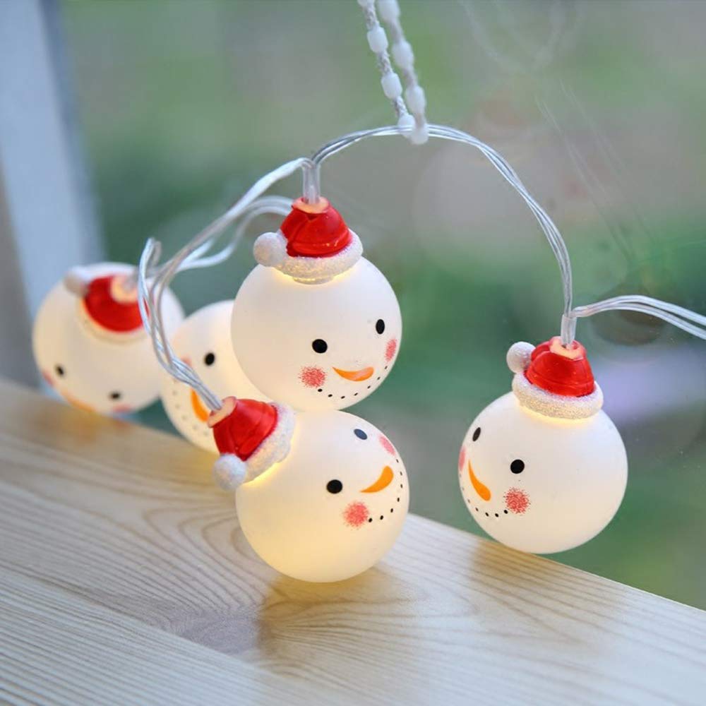 Christmas Snowman Decorative Illuminated LED Lights for Christmas Trees and 3m X 20 6m X 40 Ball Interior Outdoor Decorative LED Lights X 40 Lights,
