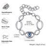 Distinctive Elliptical Devil's Eye Bracelet for Women,Stainless Steel Hand-made Chain Bracelets,Minimalist Lucky Jewelry Gift