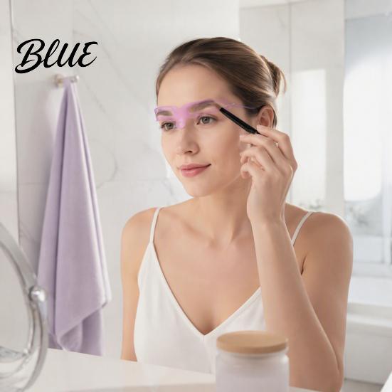 Eyebrow Stencil with Handle 1/2 Sets Kit 8 Shape Brow Template & Women Headband Reusable Shaping Drawing Guide Tools for Beginner Shaper