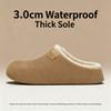 3.0cm Thick Sole Winter Warm Clogs Women Men Plush Lined Non-Slip Waterproof Mesh EVA Indoor Outdoor Casual House Shoes