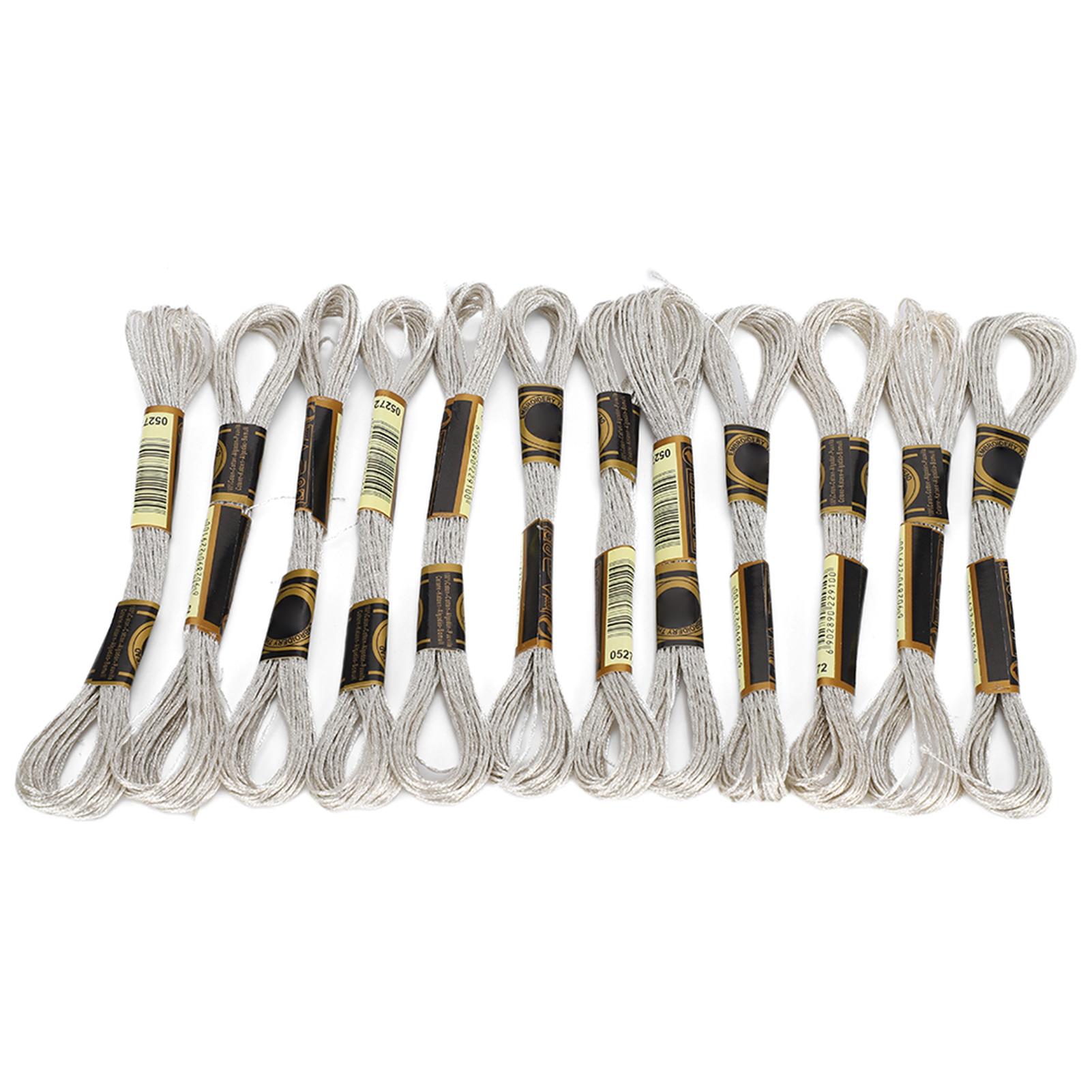 

24 шт. нитки для вышивки крестом серебряные глянцевые мулине ручной работы пряжа 8 метров