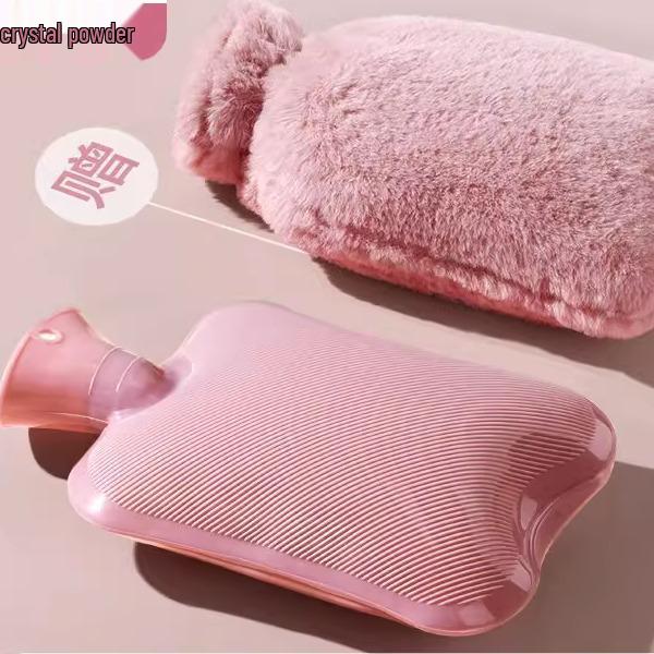 Plush Hot Water Bottle - Hand, Foot, and Bed Warmer, Small Size