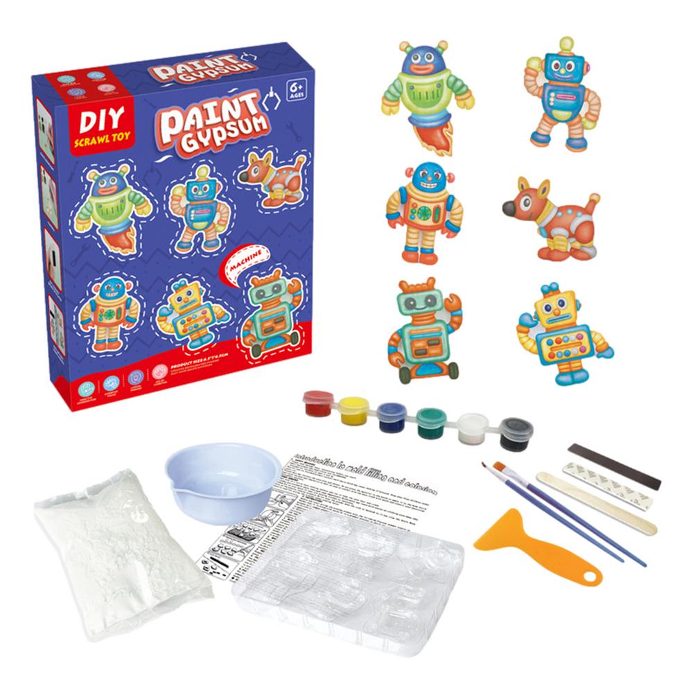 DIY Gypsum Painting Kit Creative Scrawl Toy Dinosaur Cupcake Universe Christmas Styles Plaster Painting Set Kids Gift