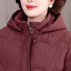 Plus Size XL-5XL Middle Age Women's Winter Jackets Hooded Elegant Loose Thick Warm Embroidery Parkas Female Coats