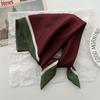Korean ins retro polka dot small square scarf female 1116 spring and summer decorative versatile cotton small silk scarf tied hair streamer