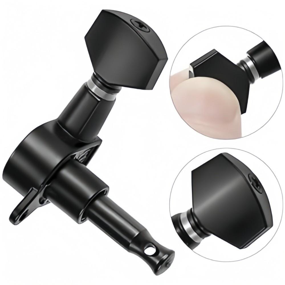 Totally Closed Guitar String Tuning Pegs 3L3R Configuration Locking Tuners  Acoustic Guitar
