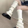 Dicke Wollstrick-Beinstulpen Hot Girl Y2K Herbst Winter Schlaghose Weitbein Slouch Socken Schwarz Weiß