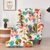 Stretch Print Wing Chair Cover Spandex Elastic Armchair Covers Europe Wingback Relax Sofa Slipcovers with Seat Cushion Cover