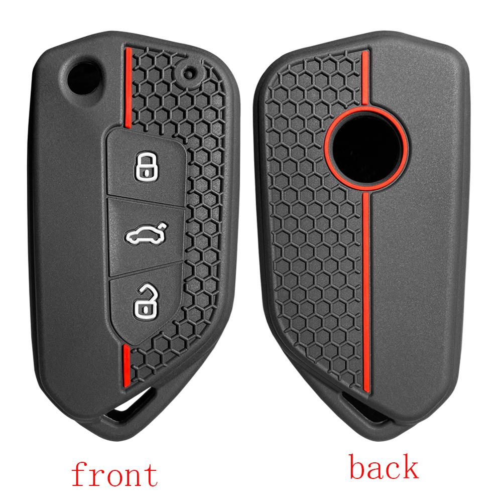 For VW Golf Jetta 4 Tiguan Modified Folding Case For Beetle Polo Pass Passat B5 Caddy For Seat Skoda Silicone Car Key Holder