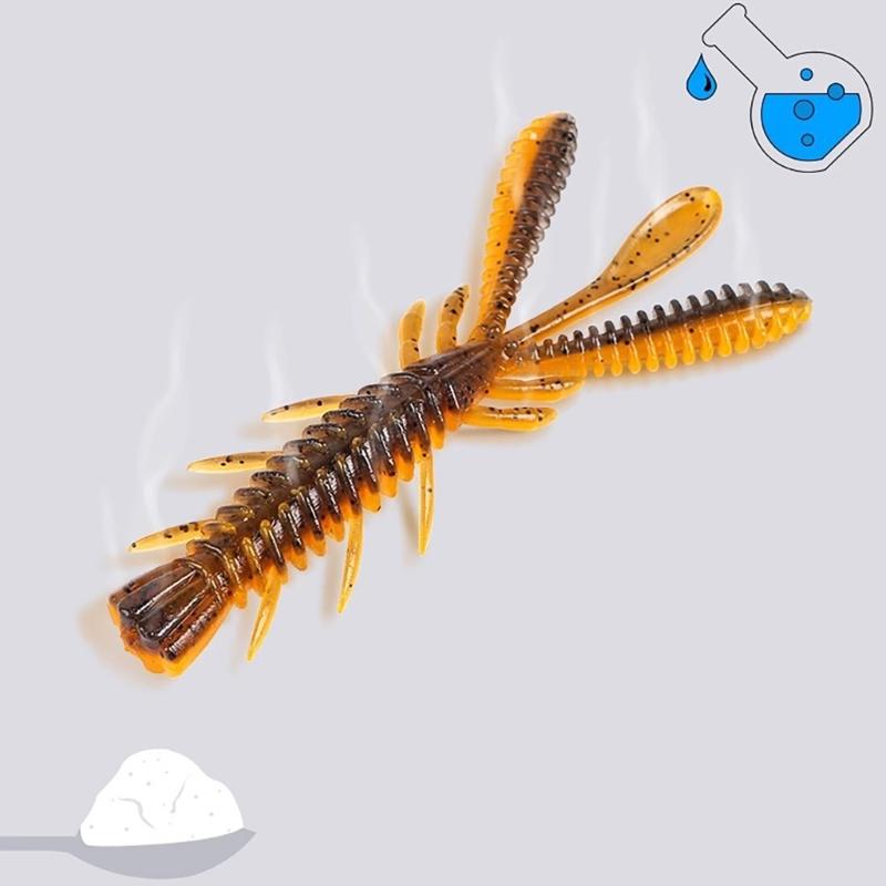 20Pcs Swimbait Lures Jig Soft Lures Shrimp Artificial Shrimp Baits Floating Shrimp Fishing Baits Wobblers for Trout