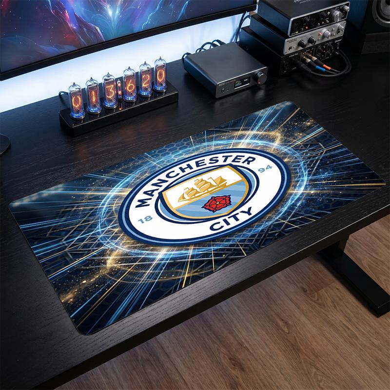 Tappetino per Mouse Grande Stampato Manchester City, Tappetino Morbido in Gomma Antiscivolo per Scrivania da Gioco per Ufficio Laptop Computer Decorazione