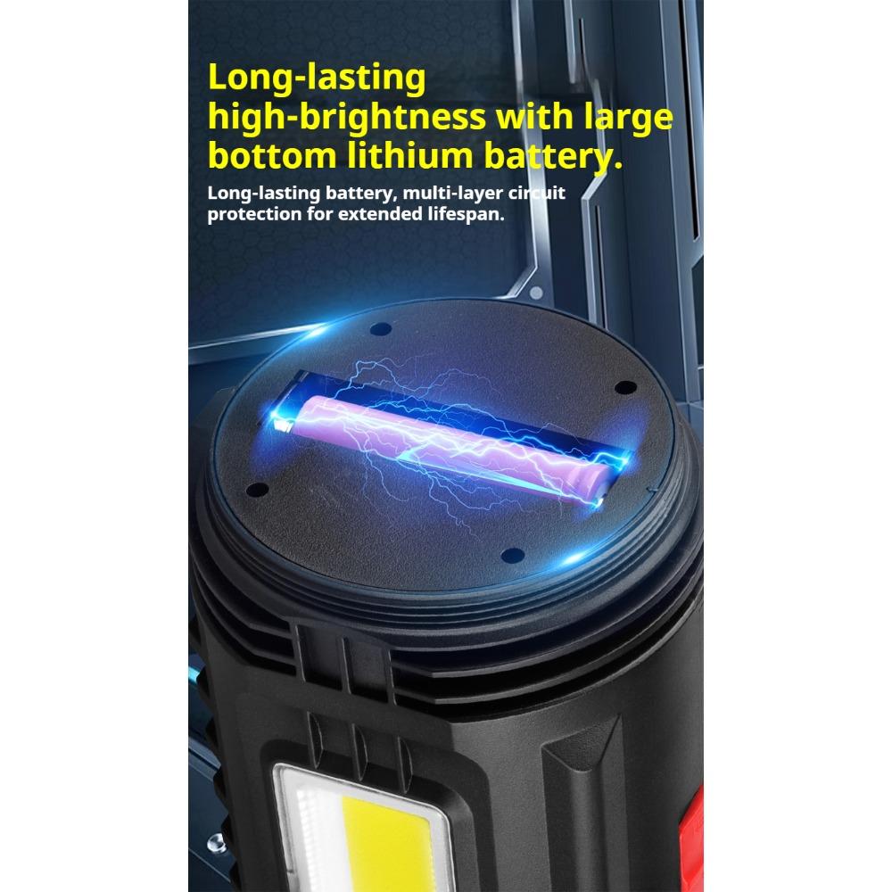 Multi Functional Flashlight Rechargeable Outdoor Searchlight USB Charging with Toolbox for Emergency Situations