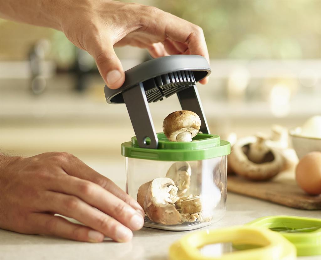 Joseph Joseph Multiprep Compact Vegetable Chopper Egg 3 Pieces Stainless Steel Wire Cutter 20231 Mini, 3-in-1 Space-Saving & Dicer, Slicer, [Genuine