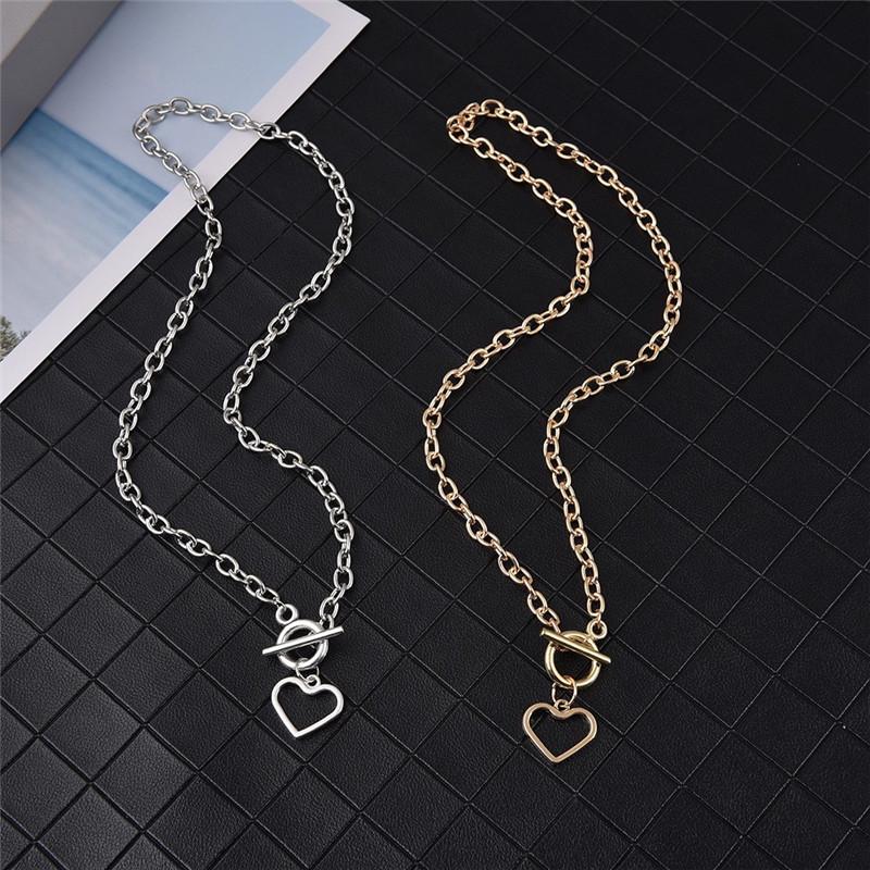 Punk Retro Heart Pendant Choker Collar Hip Hop Chunky Thick Chain Necklace Women Jewelry Gift