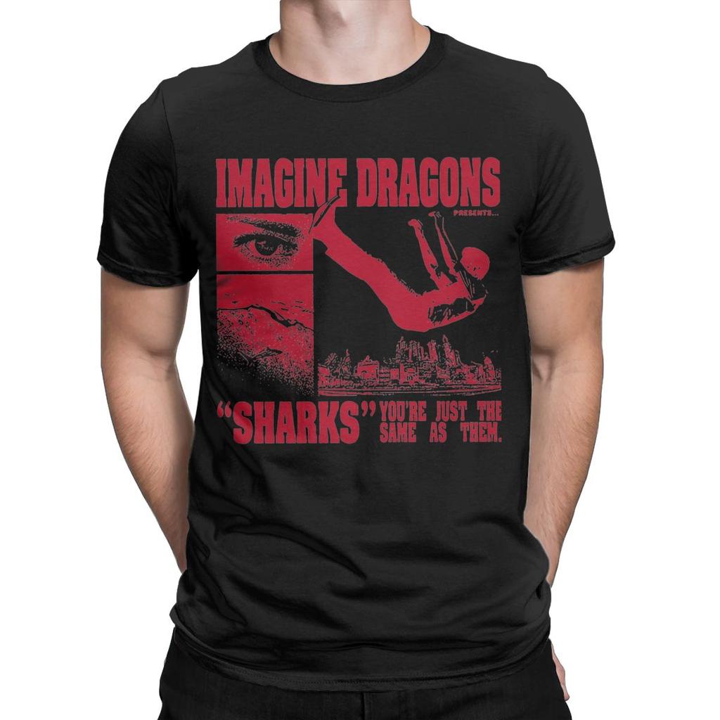 Imagine Dragons T-Shirts Herren Baumwolle Freizeit T-Shirts O-Ausschnitt T-Shirts Kurzarm Tops Original