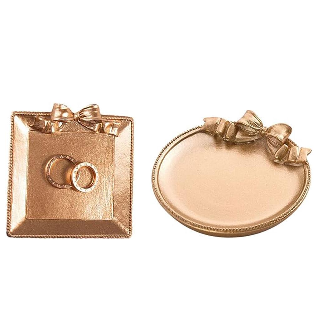 2pieces Jewelry Trays Sturdy And Durable Resin Tray For Organizing Precious Collection Made Of Resin