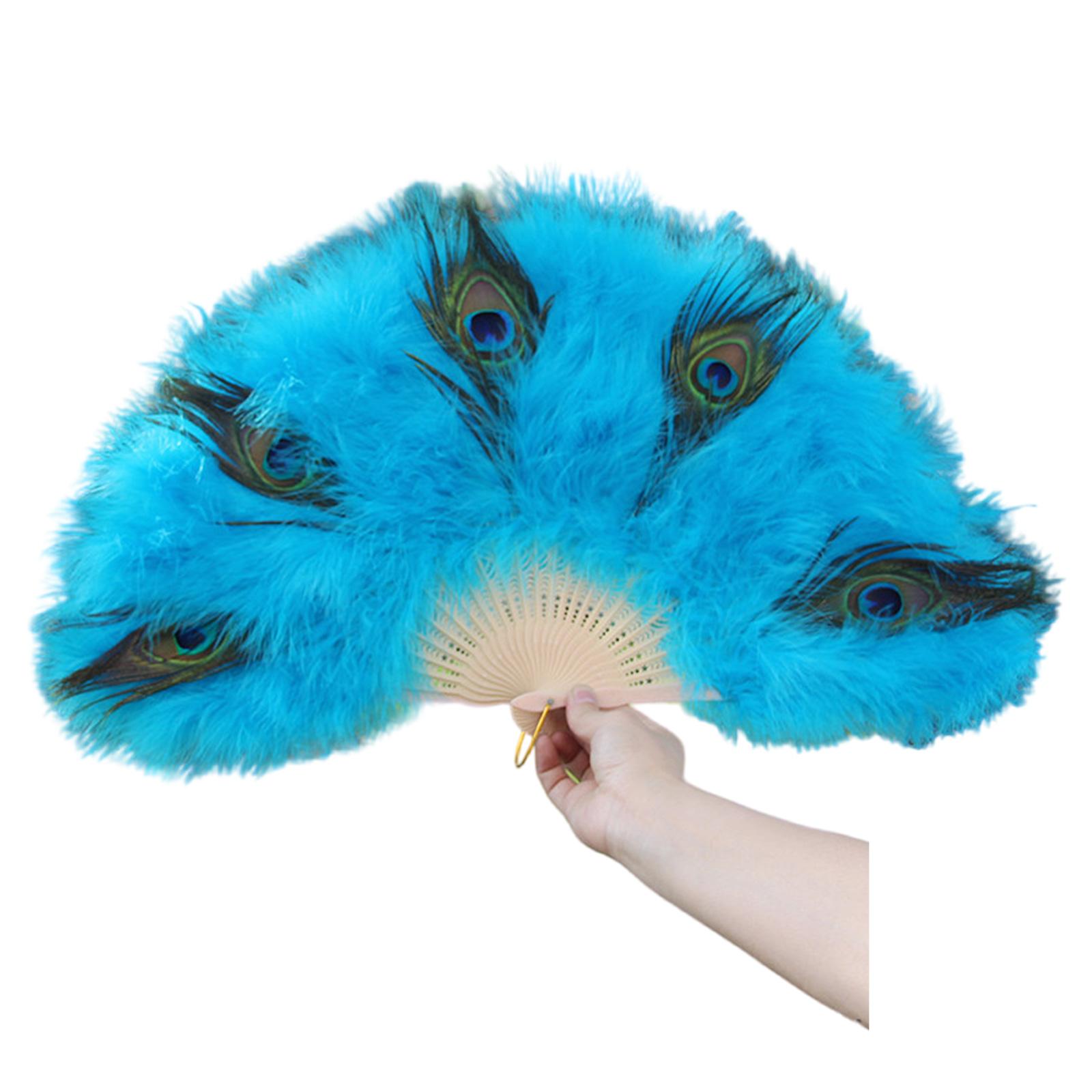Веер Модный Веер Веер из Перьев Свадебный Веер с Перьями Складной Веер Ручной Веер Флэппер Веер для Свадебной Танцевальной Вечеринки Веер для Фотосессии 7