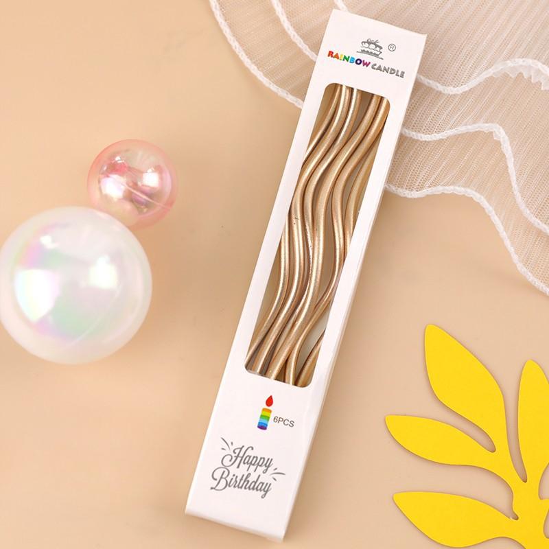 Cake Decoration Plugins, Ornaments, Vintage Curved Candles, Birthday Parties, Baking, Five Colors, Electroplating, Curved Candles