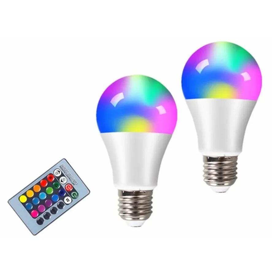 4W 10W 15W AC85-265V E27 LED RGB Lamp Bulb IR Remote Control RGB Bulb Smart LED RGBW Lamp Bulb For Home Atmosphere Decor