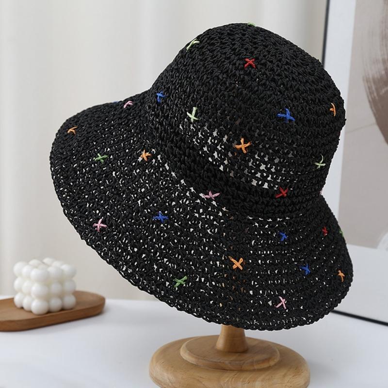 Hand Weaving Straw Hat Beach Getaways Beach Hat Breathable Sun Hat for Girl