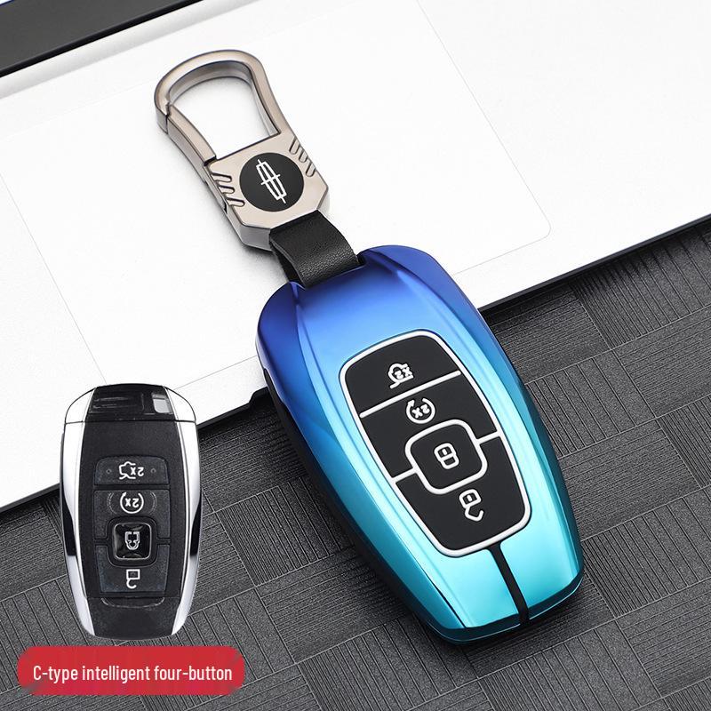 Compatible Metal Key Case for Lincoln Models: Corsair, Aviator, Navigator, MKX, Continental, MKZ, MKC