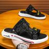 Fashion CYYTL Mens Slippers Casual Summer Shoes Beach Sandals Outdoor Slides Leather Walking Comfort Designer Fashion Lightweight Luxury