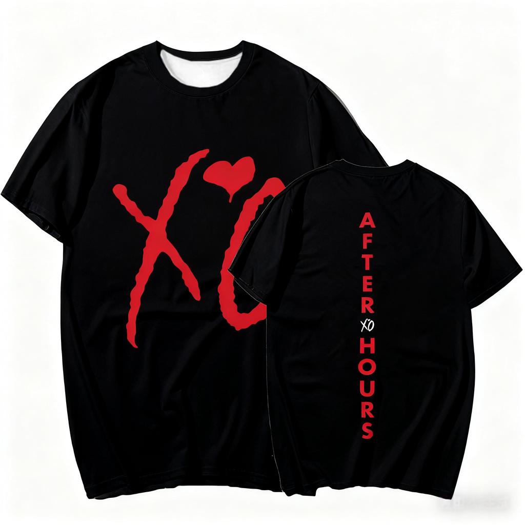 The Weeknd Xo After Hours Letters Print T-Shirt Men's Harajuku HipHop Clothes T-Shirt Streetwear T Shirts Fashion Streetwear
