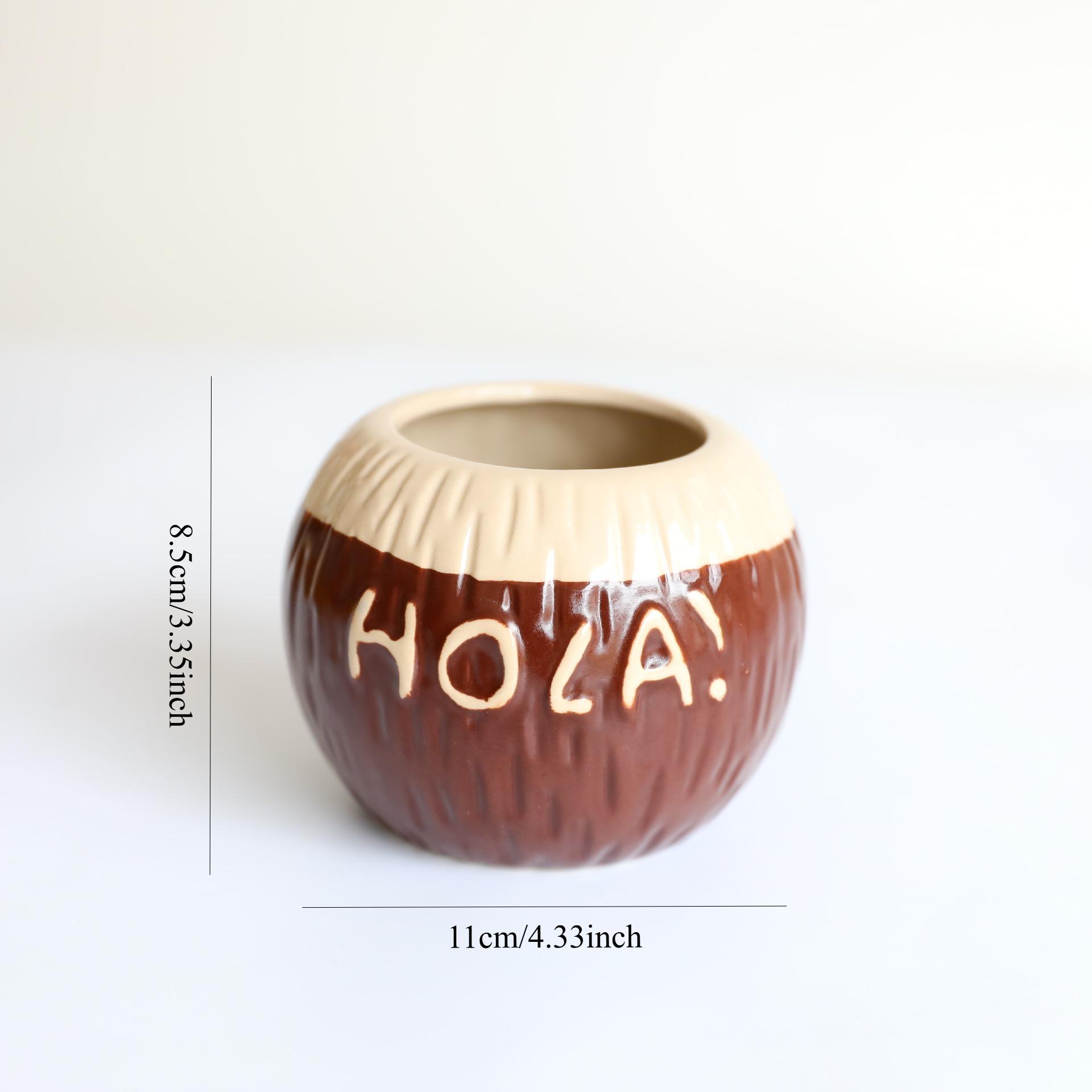 

Tiki Cup Coconut Shaped Ceramic Mug for Summer Cocktail Party Beach Bar Tiki Hawaiian Theme Decor кокосовый