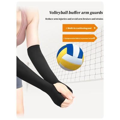 2 STUKS Volleybal Arm Compressie Mouwen Passen Slag Onderarm Mouwen met Beschermpads en Duimgat Gevoerde Polsbeschermer