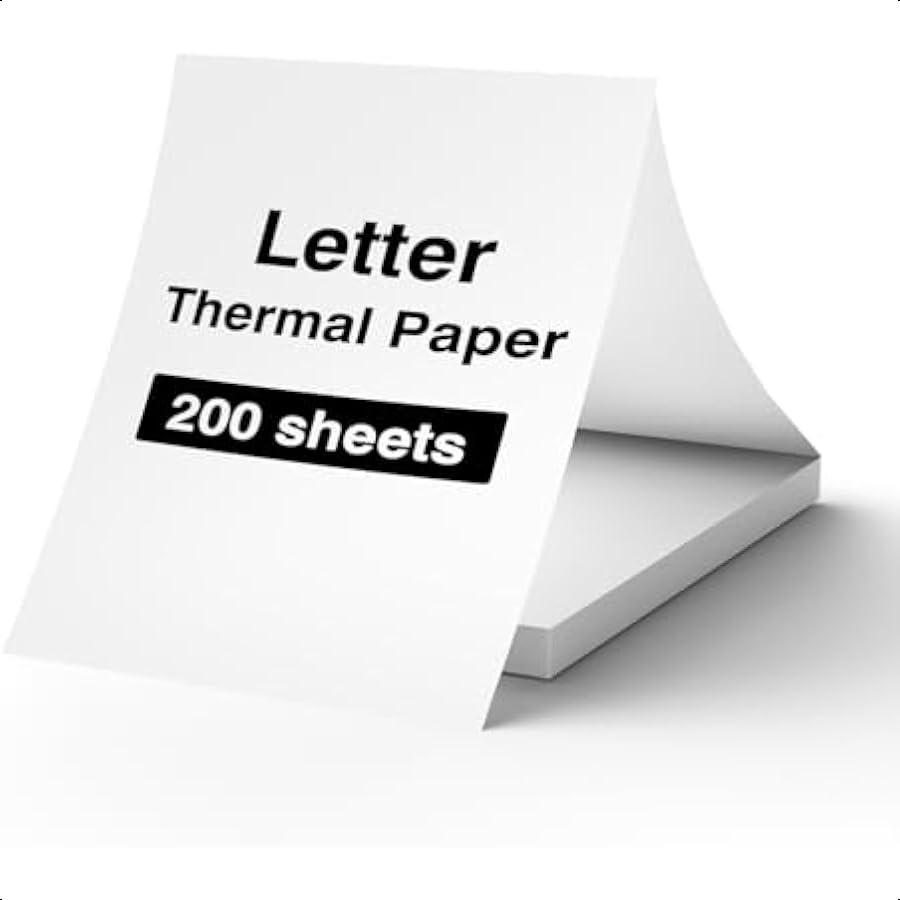 

200 листов термобумаги US Letter 8,5 x 11 дюймов Складная термобумага MT610 и MT888 Термобумага, совместимая с HPRT PRT United States