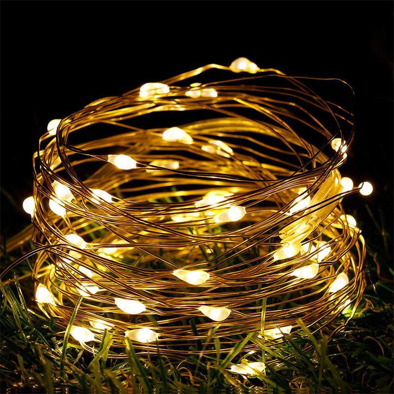 20M 200Led String Lights Usb Christmas Lights Copper Wire String Lights Outdoor Garland Waterproof Fairy Light For Home Wedding