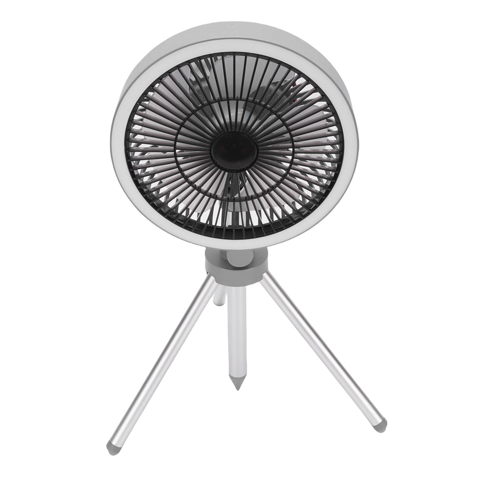 

Camping Fan with Tripod 3 in 1 3 Speeds Oscillating Portable Standing Outdoor Fan with Light and Phone r for Tent Fishing Picnic
