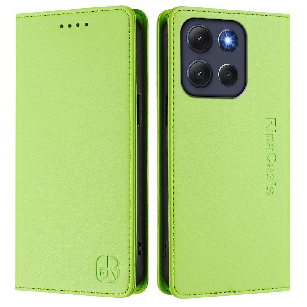 For Motorola Moto G86 5G Leather Case RINACASIS RC01 Phone Cover with RFID Blocking Wallet Stand