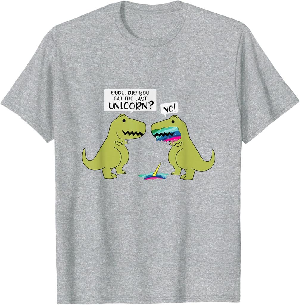 Unisexs Women Did You Eat The Last Unicorn Dinosaur T Shirt Streetwear Tee Summer Casual Top Gen Z Alpha Brain Rot Humor