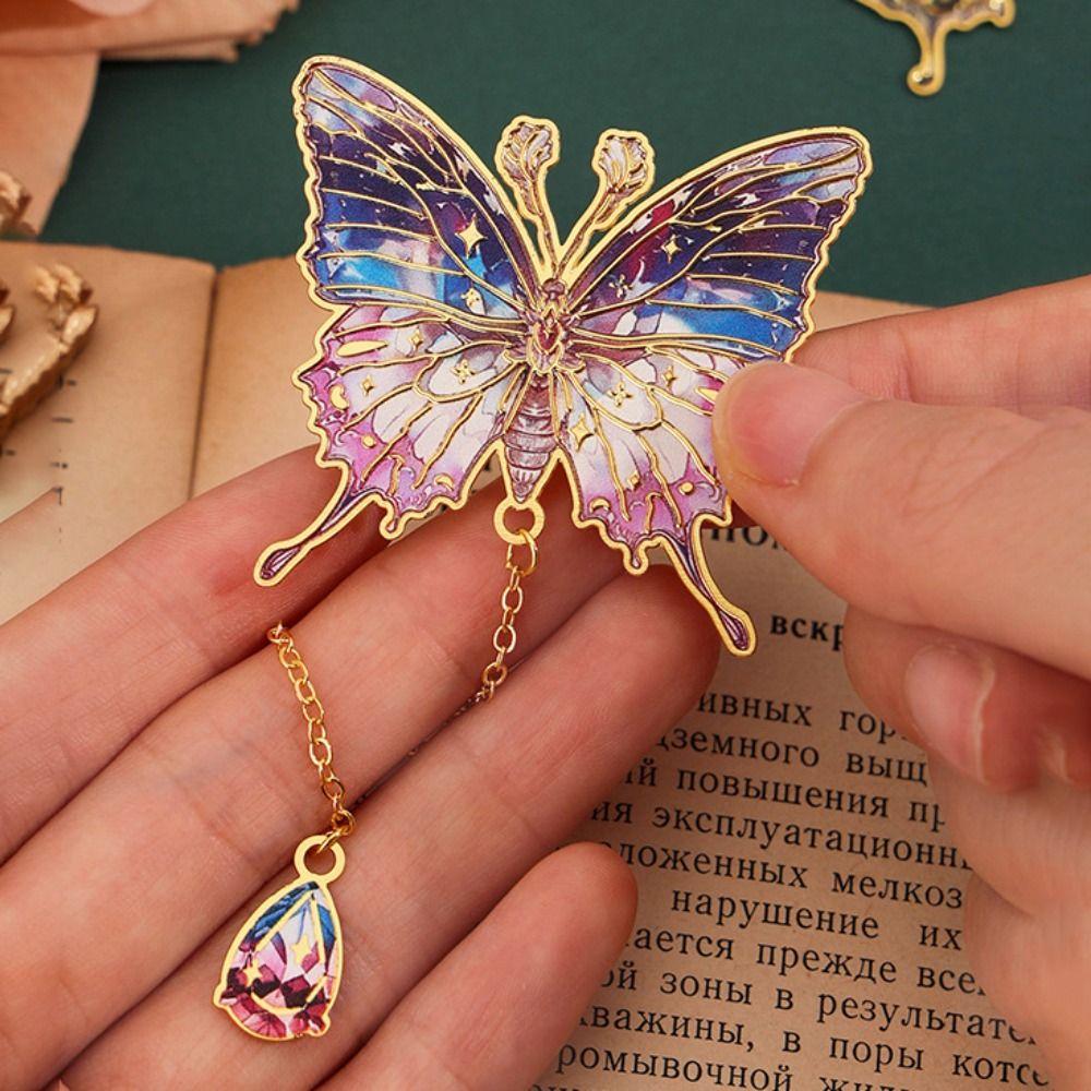 Metal Butterfly Bookmark Pendant Book Page Clip Retro Metal Bookmark  Student