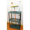 2 - Tier Square Garden Tool Rack , Heavy Duty Plastic and Steel Outdoor Organizer for Garage and Balcony