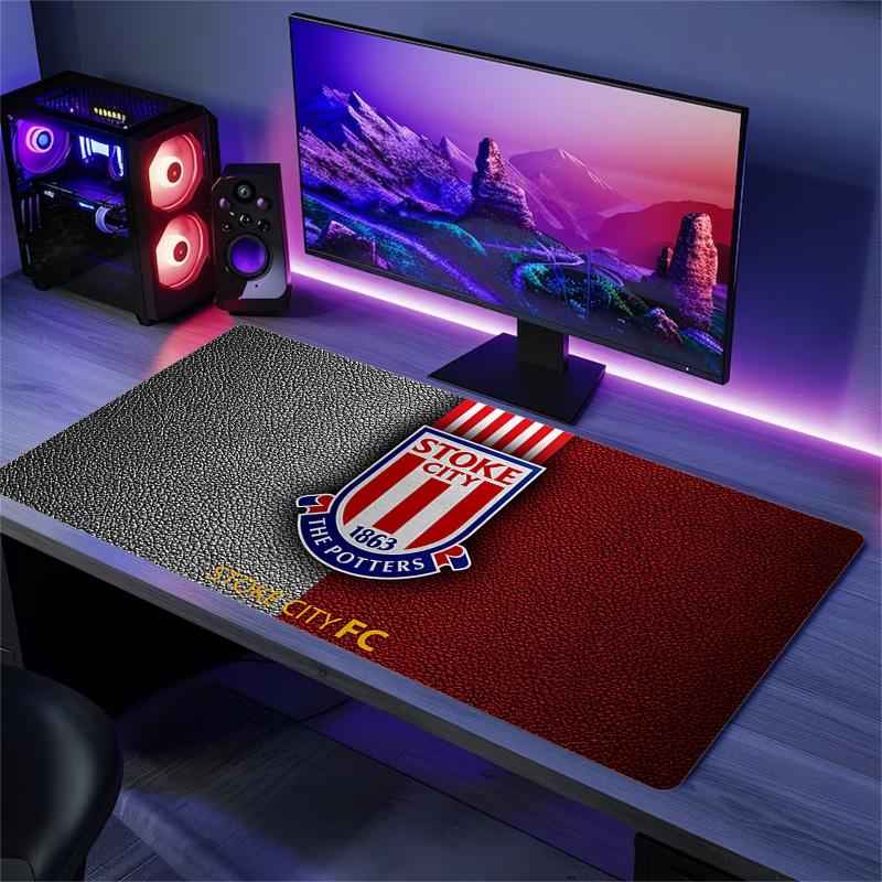 Stoke City FC Print Cushion Non-slip Laptop Tablet Big Mousepad XXL Mat Mini PC Playmat With Lock edge