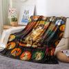 Tabby Cat Print Flannel Blanket, High quality Comfortable for All Seasons, Home Decor, Warmth and Comfort, Perfect for Christmas Gifts
