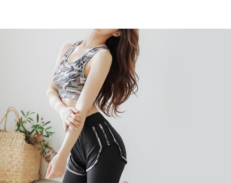 Yoga Wear Set Green [KOUKOUCOCO] (Standard, Camouflage, LL)