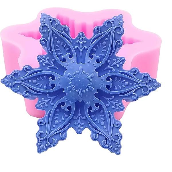 Hexagon Classical Pattern Soap Mold Candle Wax Molds,Decorated Epoxy Resin Aroma Plaster Diffuser Mould,DIY Silicone Mould for Handmade Soap Making