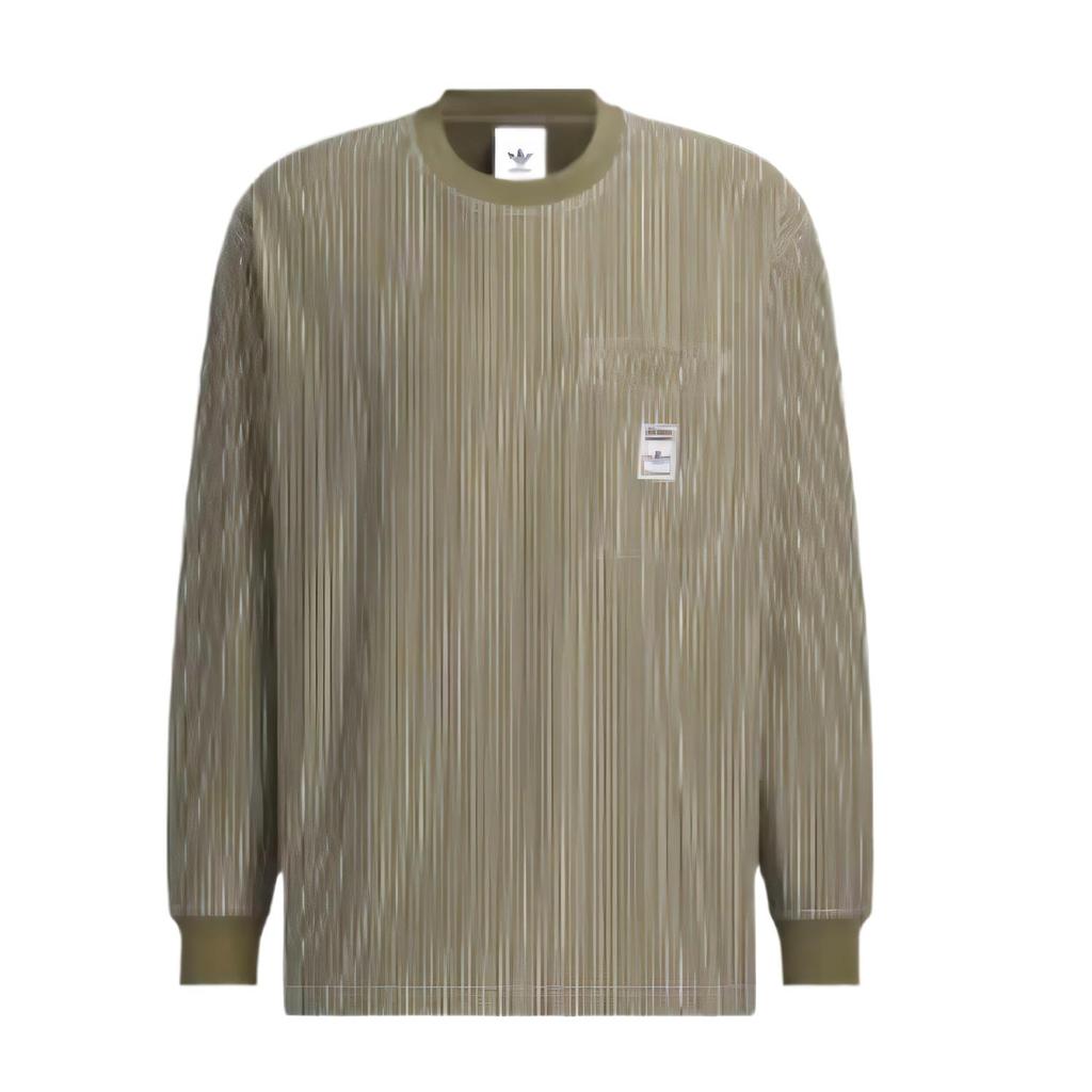 Adidas Originals Wabash College Style Striped Comfortable Simple Versatile Fashion Long Sleeve Sweatshirt Men sweatshirt Rock-Olive JX2620