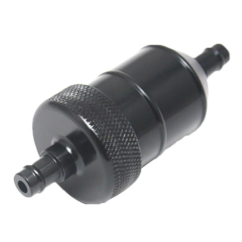 2 Pieces 8mm Aluminium Inline Fuel Petrol Diesels Filter Black