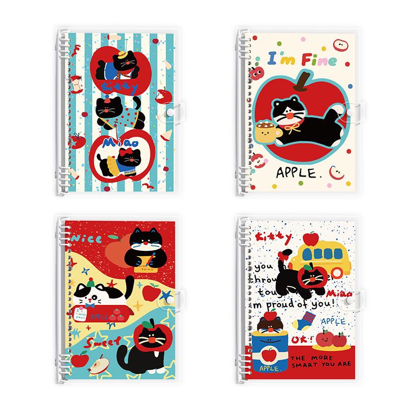 A5 Soft Shell PVC Kitty Apple Pie Ring Binder Student Notebook