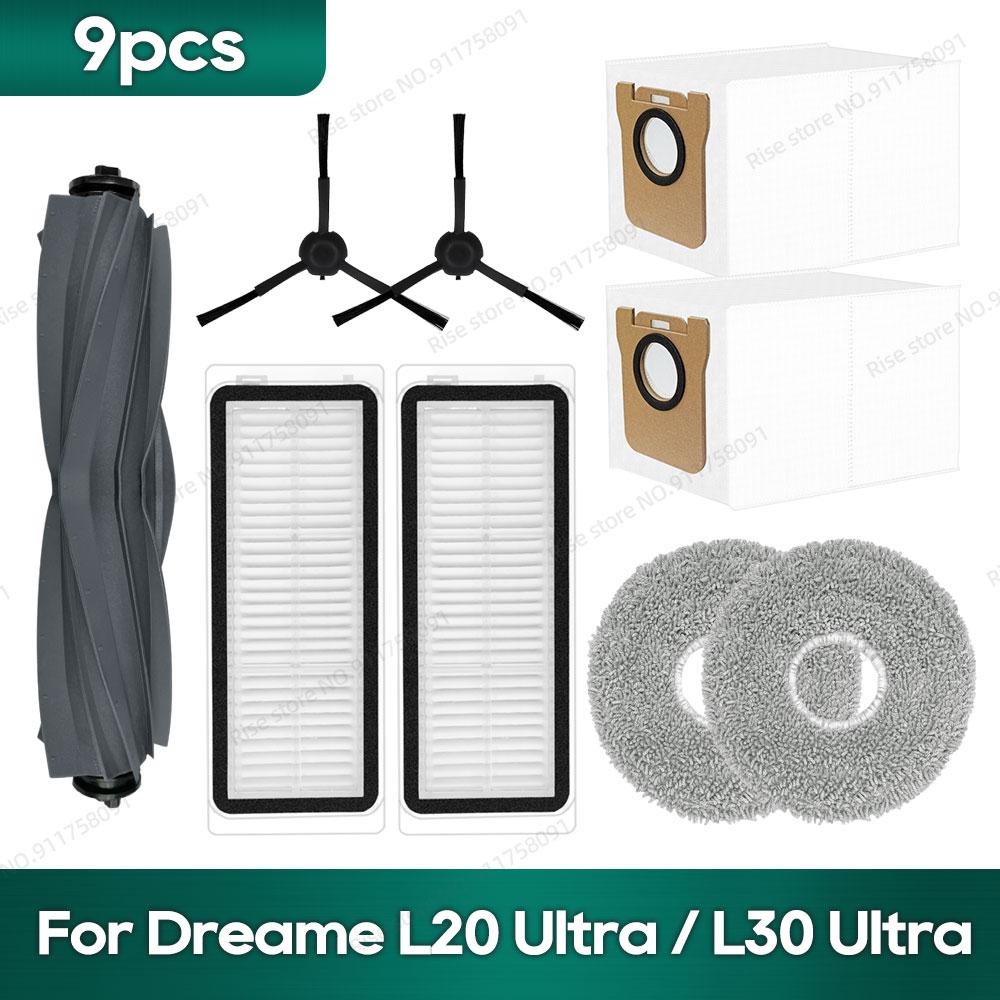 Fit For Dreame Bot L20 Ultra / L30 Ultra / X20 Pro Supplies Accessories Main Side Brush Mop Cloths Hepa Filter Dust Bags Parts