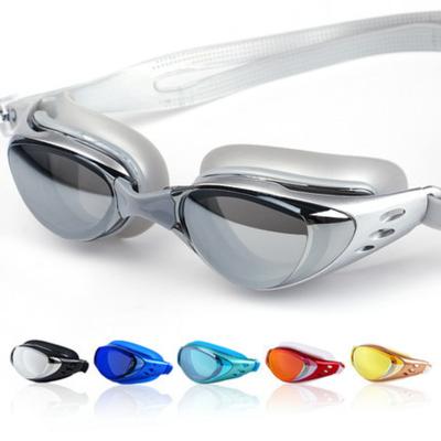 Schwimmbrille für Herren und Damen, Antibeschlag-UV-Schutz, verschreibungspflichtig, wasserdicht, Silikon, verstellbar, Schwimmbeckenbrille, Taucherbrille für Erwachsene und Kinder